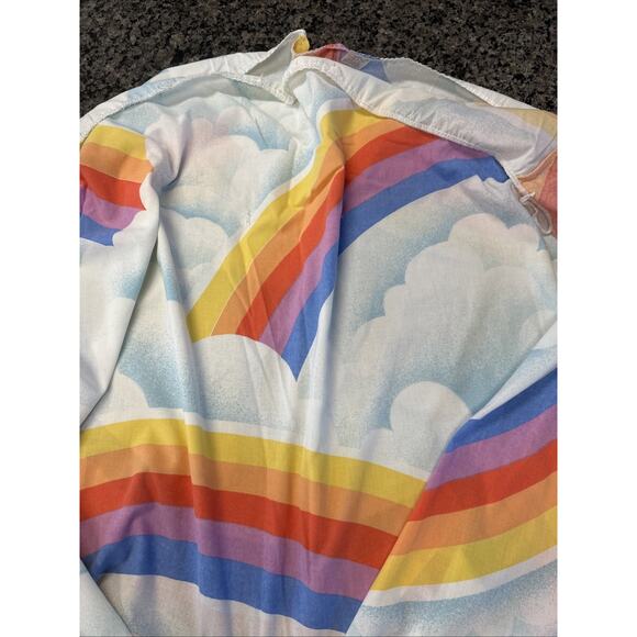 Vintage Sears Roebuck Rainbow Clouds Twin Fitted Flat Sheet Set - Picture 2 of 7